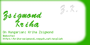 zsigmond kriha business card